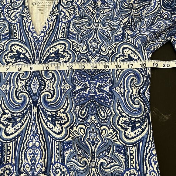 Coolibar Womens Blue 3/4 Sleeve  UPF 50+ Sz Small Tunic Paisley Dress - Picture 4 of 5